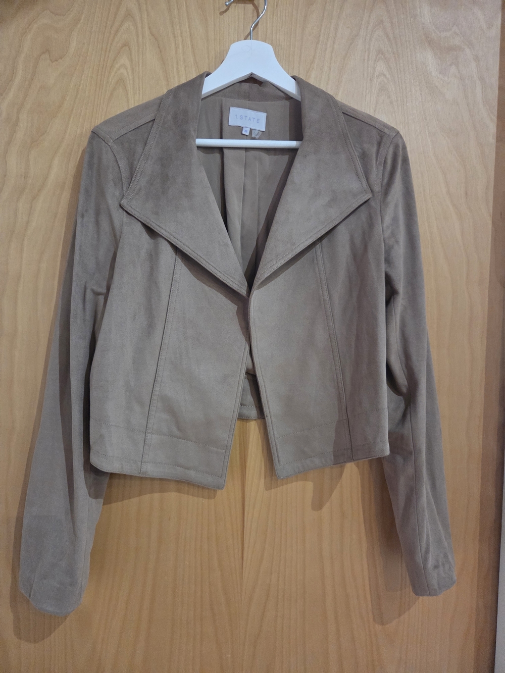 State Suede-Look Beige Jacket